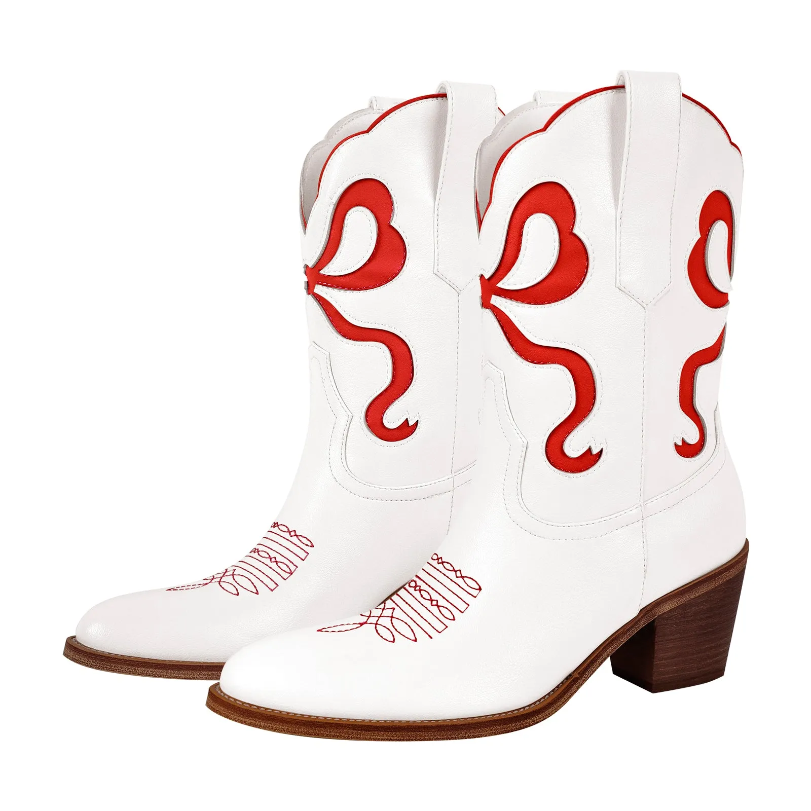 Pointed Toe Pink Bow Cowgirl Ankle Boots