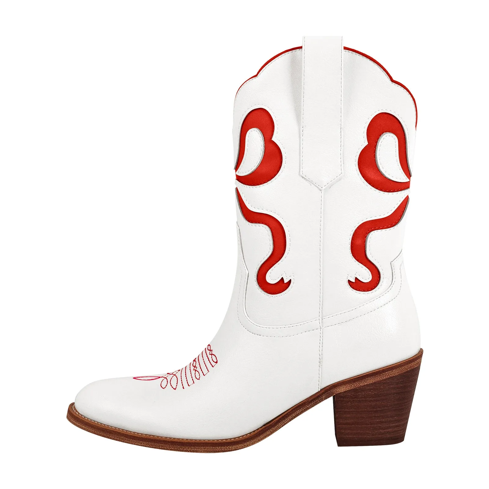 Pointed Toe Pink Bow Cowgirl Ankle Boots