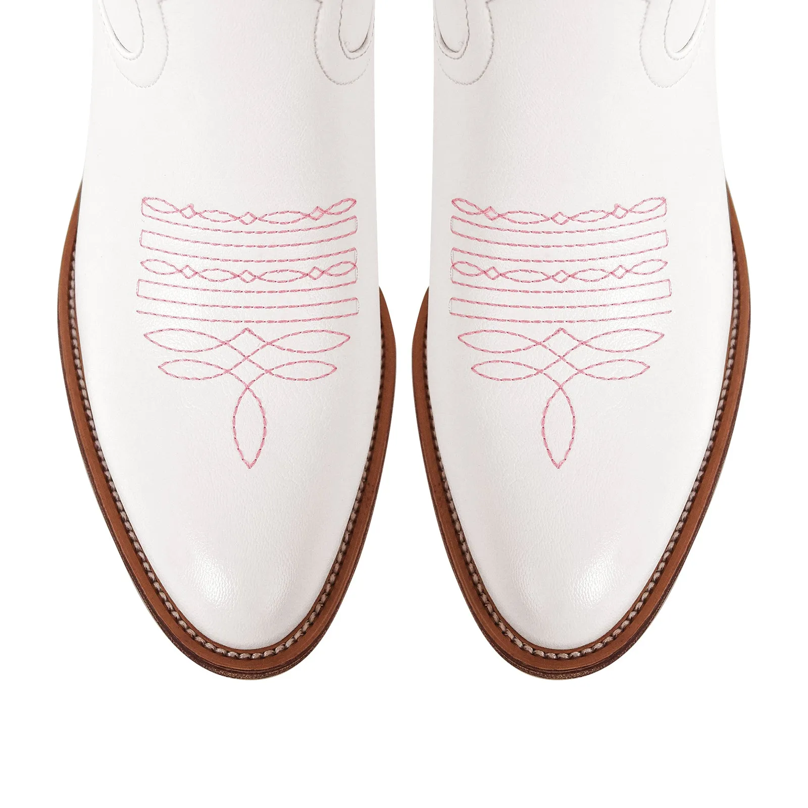 Pointed Toe Pink Bow Cowgirl Ankle Boots