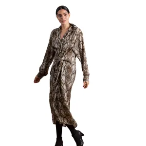 Python Midi Shirt Style Dress.