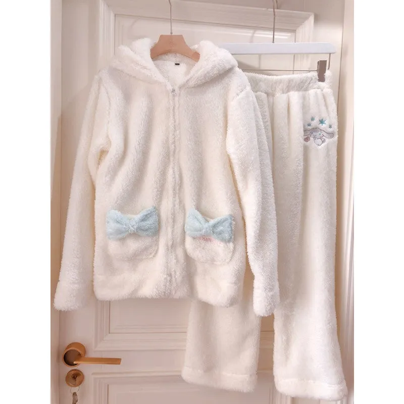 "CORAL FLEECE CUTE EAR" PAJAMAS SET  N102007