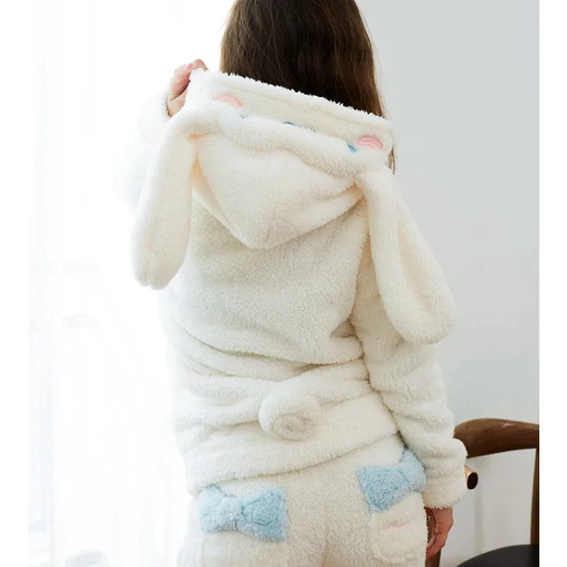 "CORAL FLEECE CUTE EAR" PAJAMAS SET  N102007