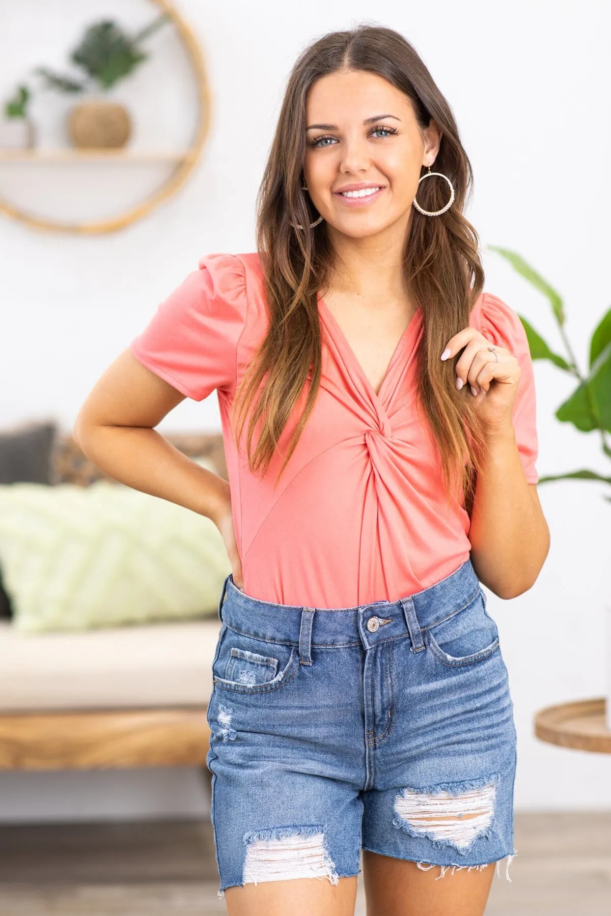 Rewash Distressed Boyfriend Fit Shorts