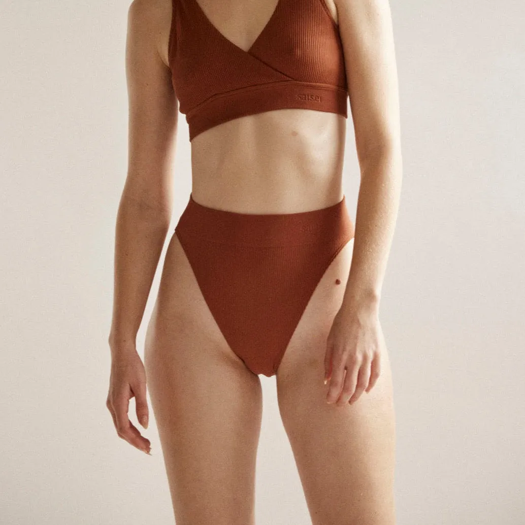Ribbed High Leg Bikini Brief