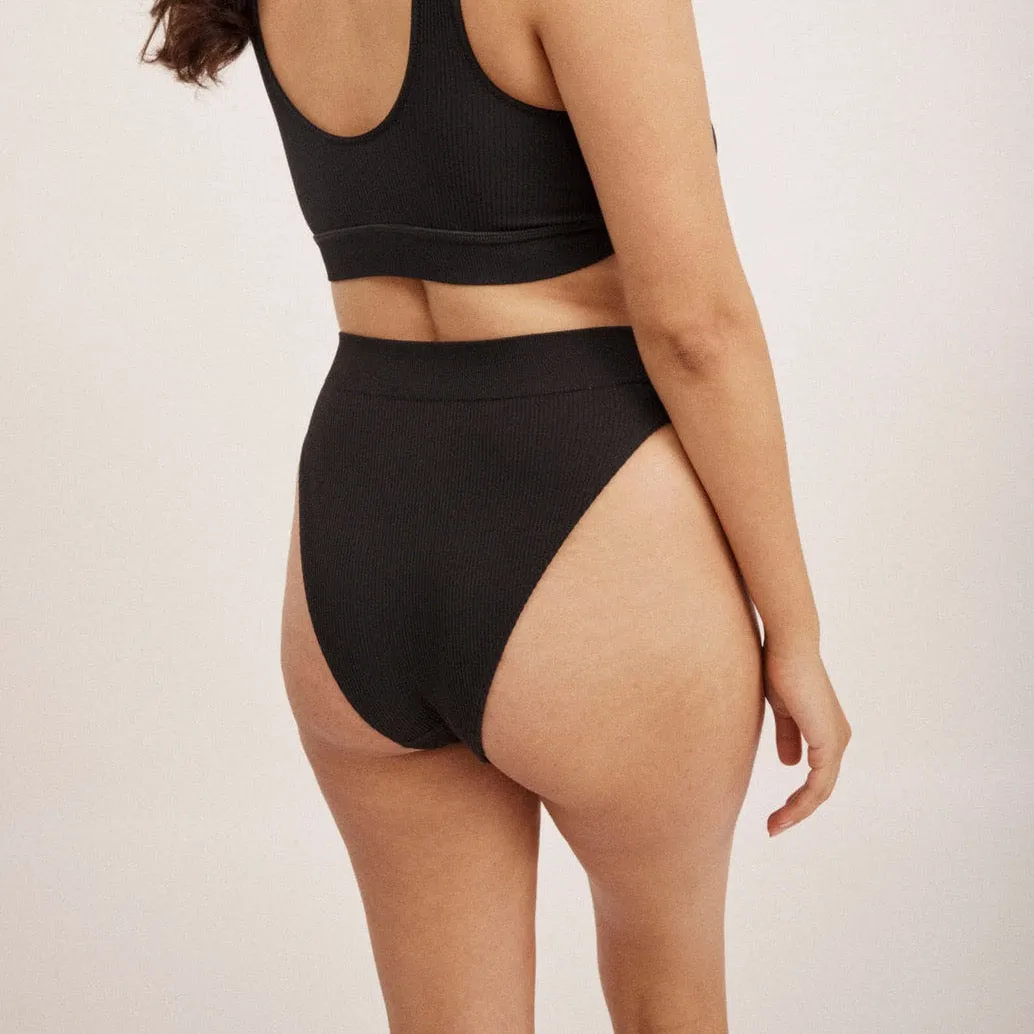 Ribbed High Leg Bikini Brief