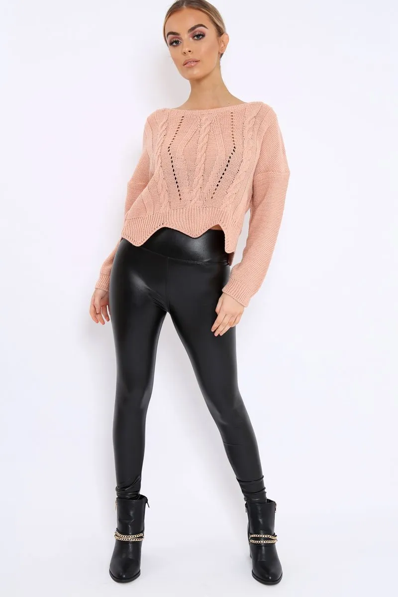 Rose Cable Knit Scalloped Hem Jumper - Lilliana