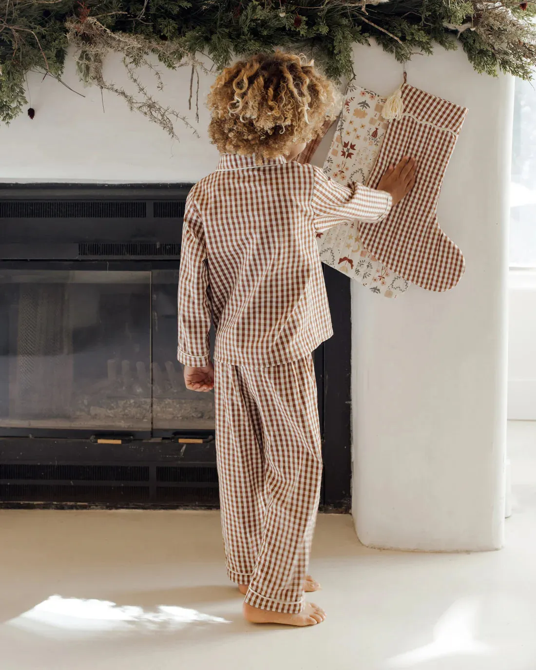 RYLEE   CRU Long Sleeve Pajamas || Brick Gingham