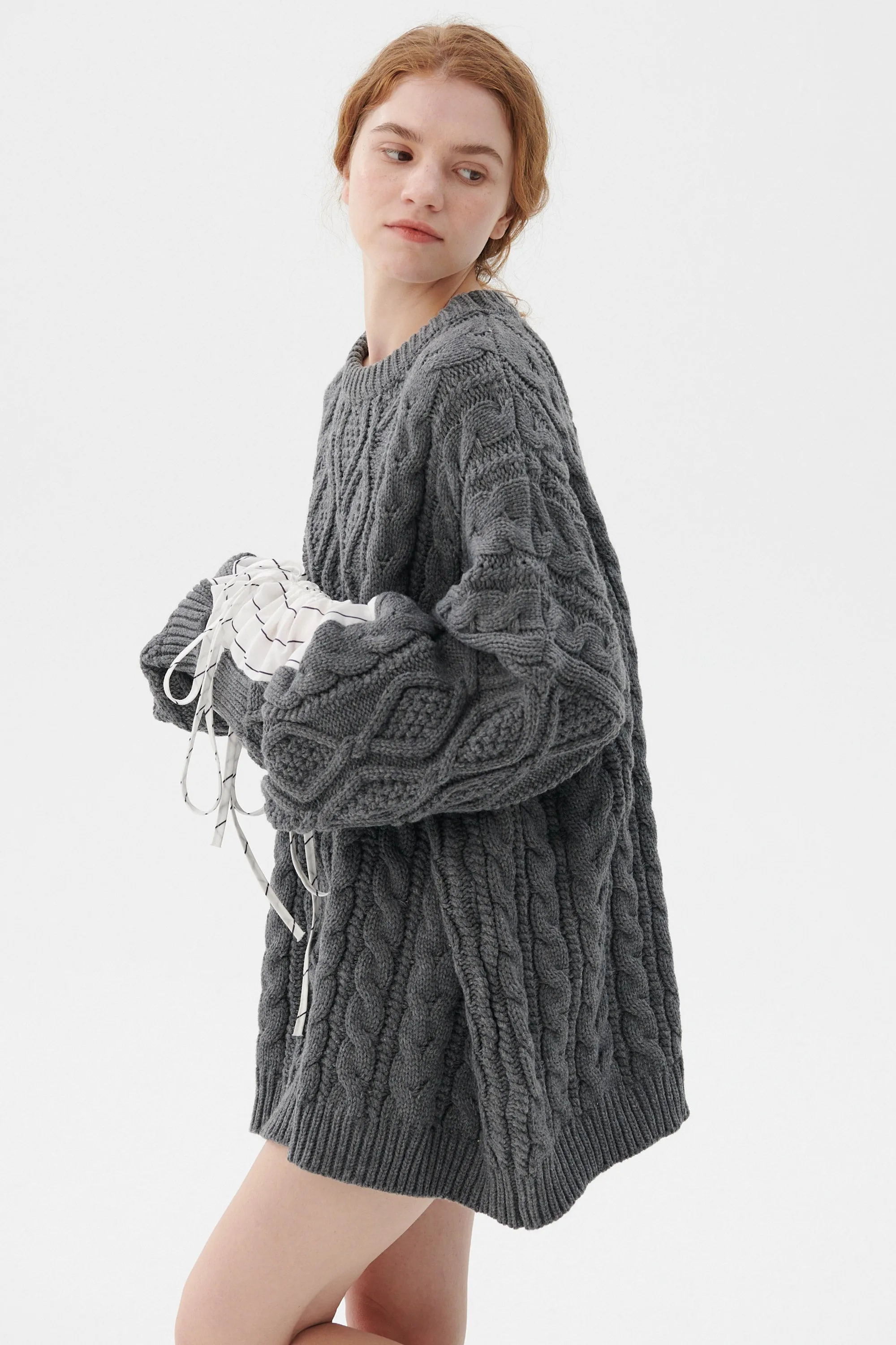 Sadie Shirt Combo Knit Pullover