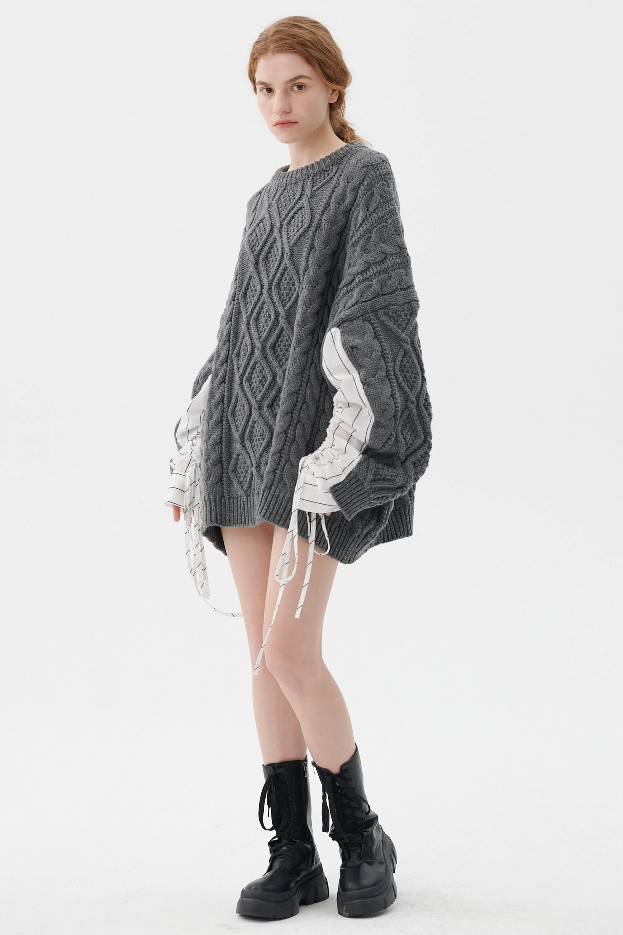 Sadie Shirt Combo Knit Pullover