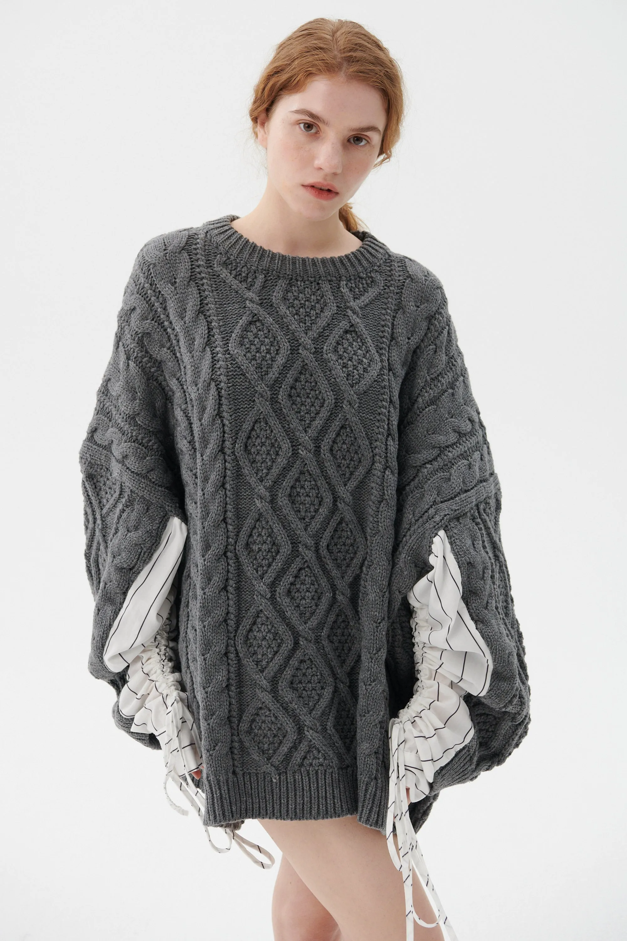 Sadie Shirt Combo Knit Pullover