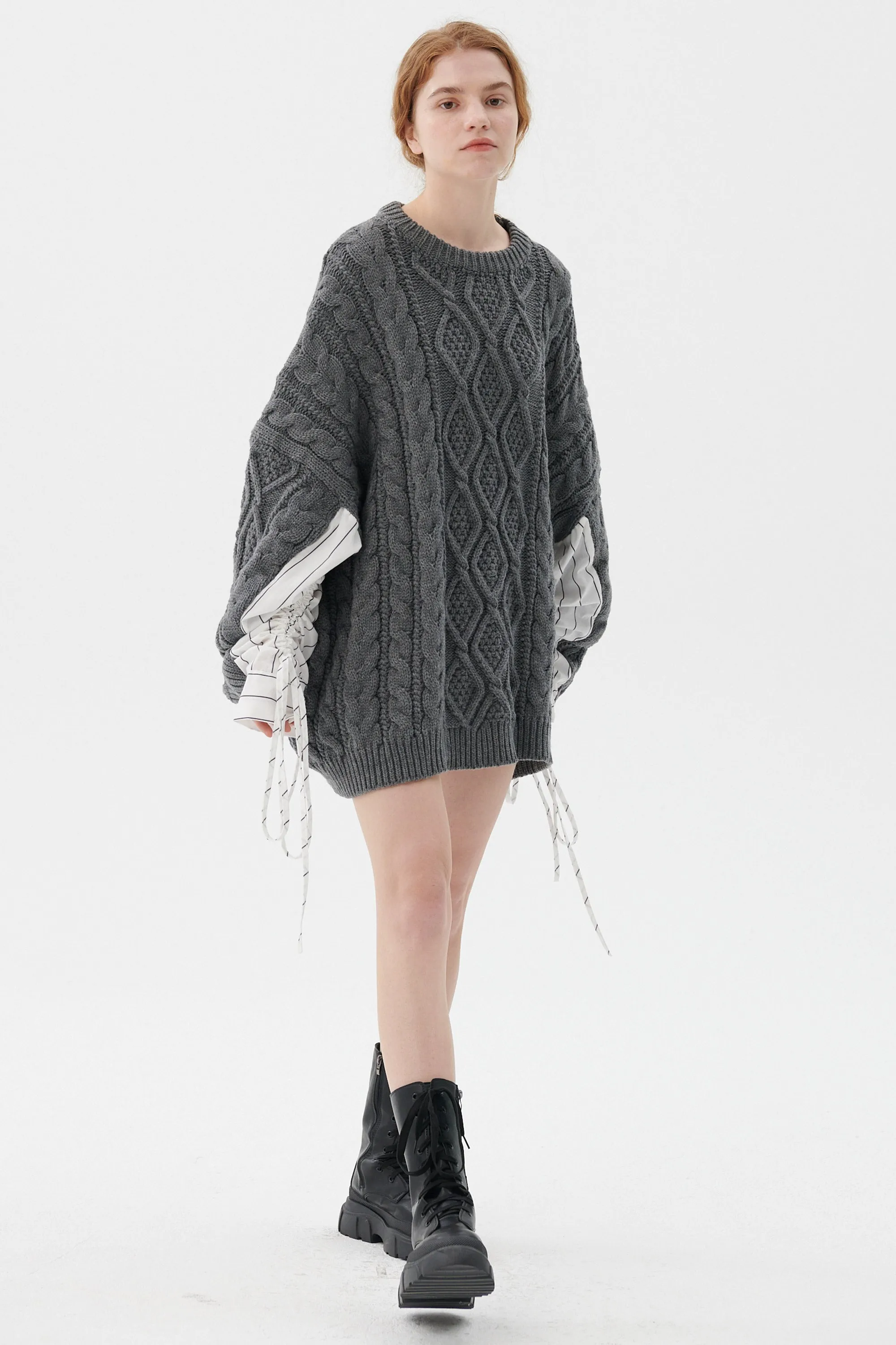 Sadie Shirt Combo Knit Pullover