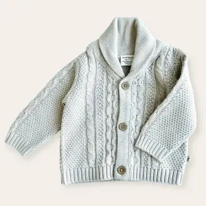 Shawl Collar Cable Knit Cardigan