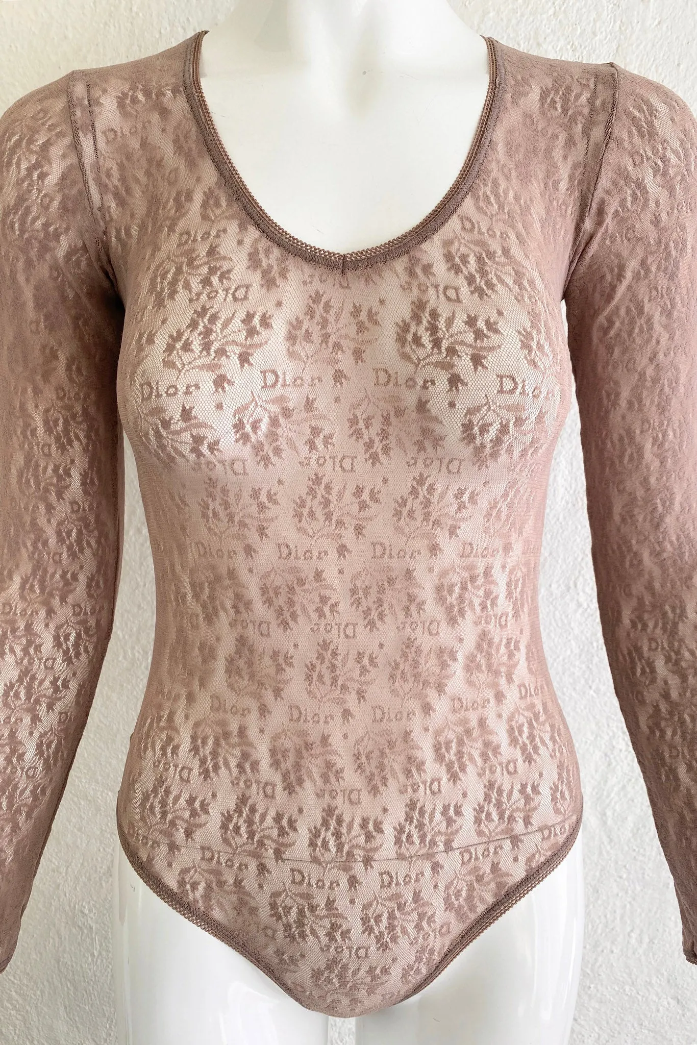 Sheer Lace Logo Bodysuit