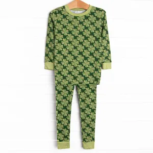 Showered in Shamrocks Bamboo Pajama Set, Green