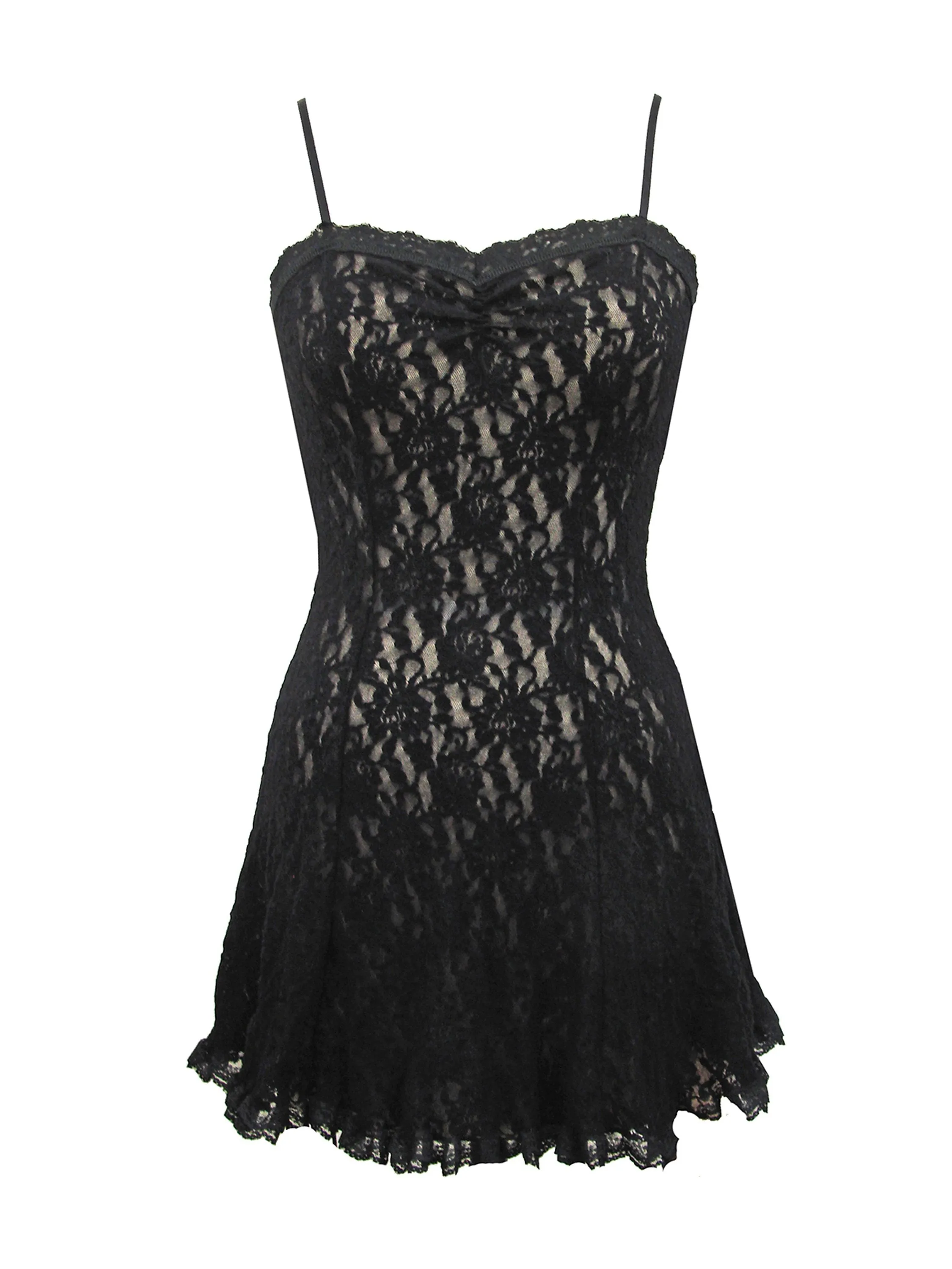 Signature Lace Cigarette Girl Chemise Black