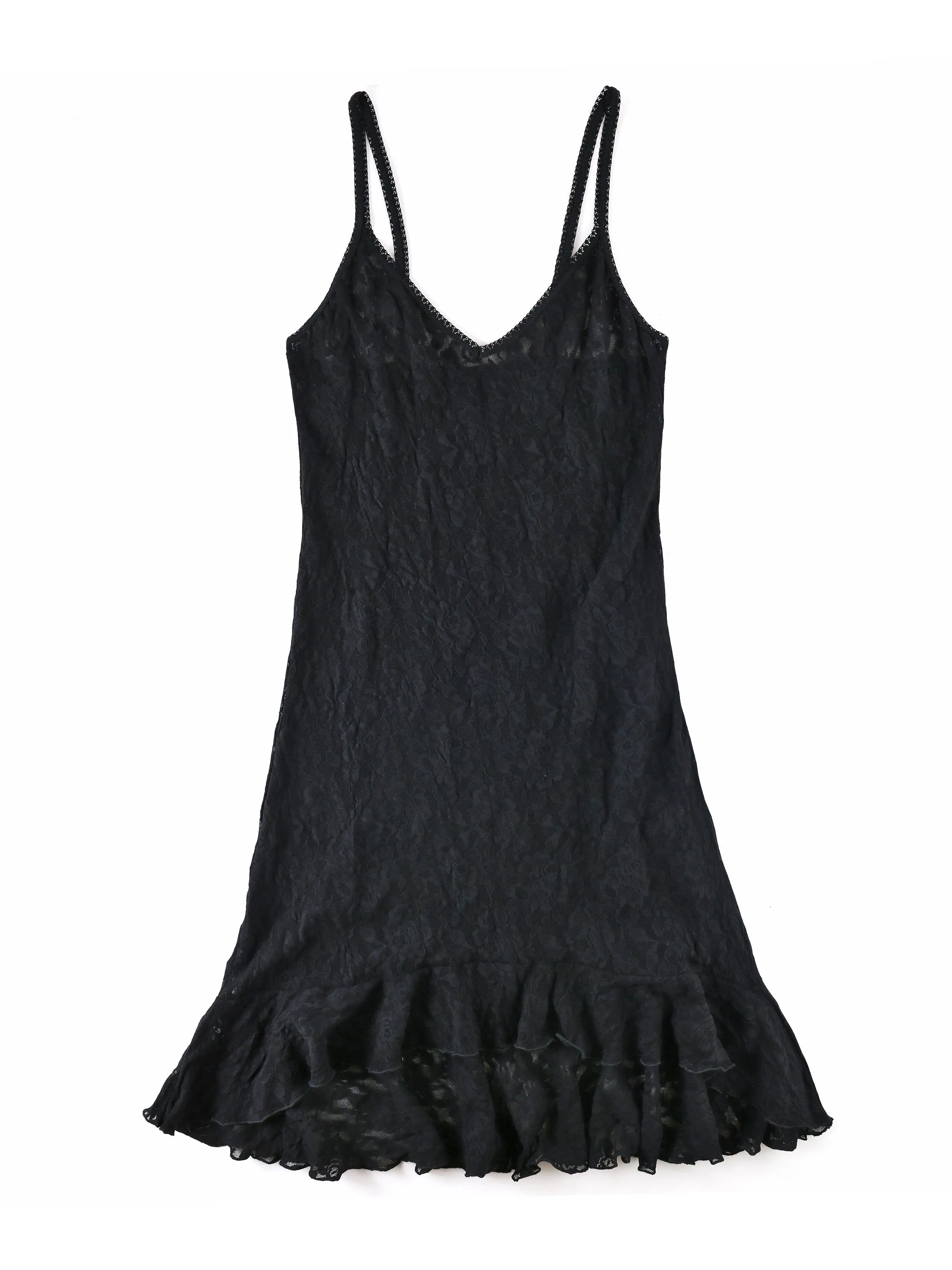 Signature Lace High-Low Chemise Black Sale
