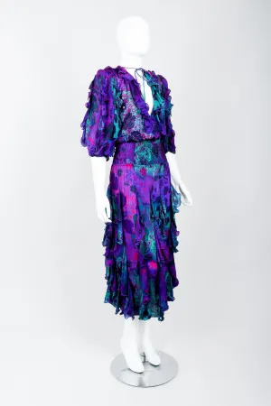 Silk Print Ruffle Dress