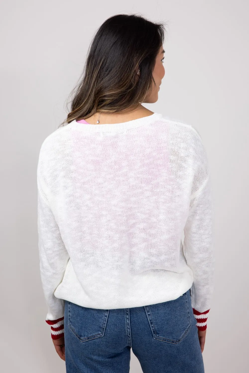 Simply Southern Everyday Valentines Sweater for Women in White | PP-0224-SWTR-EVRYDY-VAL