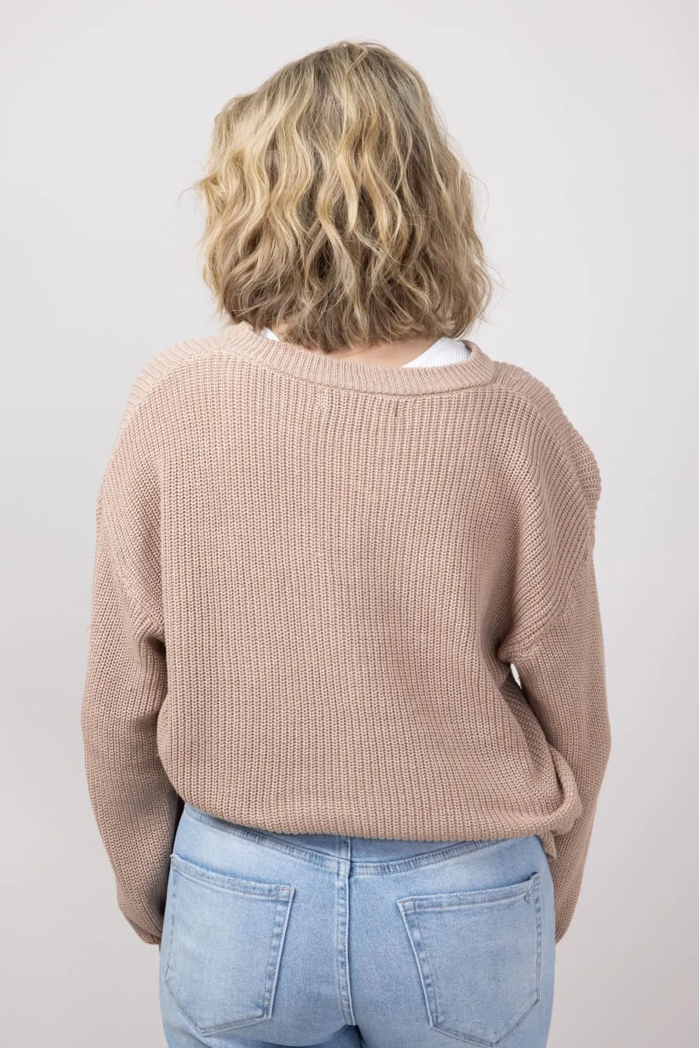 Simply Southern Mama Sweater for Women in Light Brown | PP-0224-SWTR-KNT-MAMA