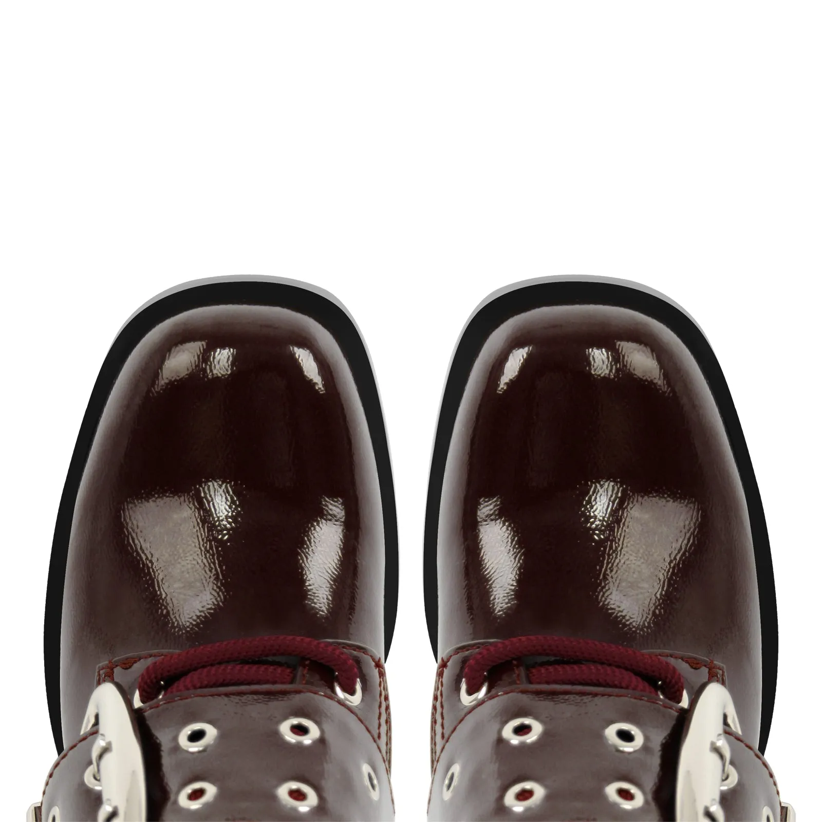 Square Toe Buckle Chunky Heel Ankle Boots