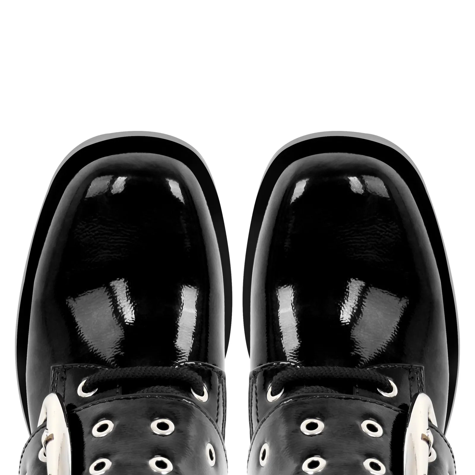 Square Toe Buckle Chunky Heel Ankle Boots