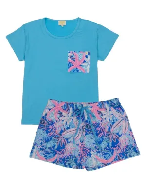 T-Shirt & Shorts Pajama Set by Simply Southern - Reef