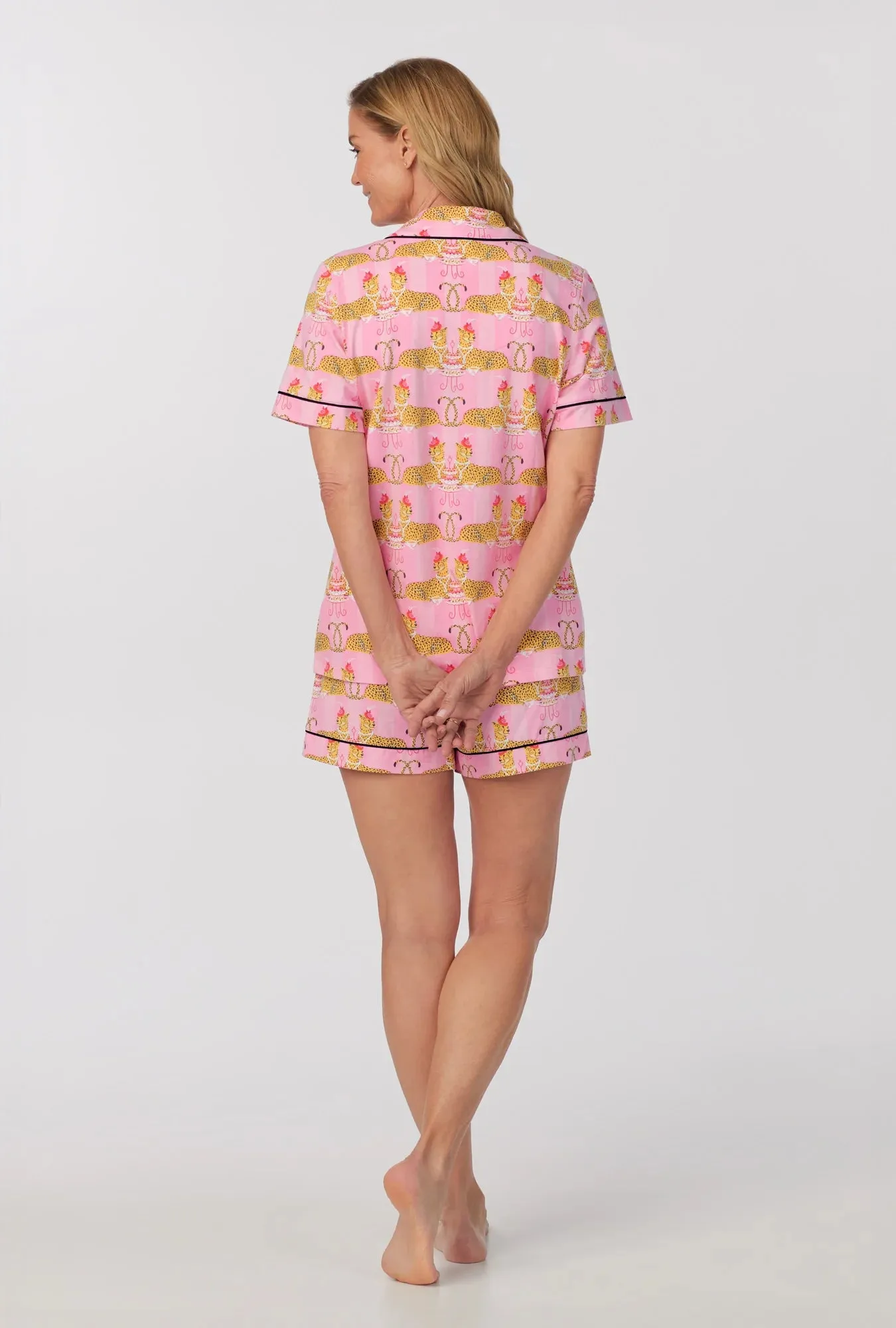 Tea For Two Short Sleeve Classic Shorty Stretch Jersey PJ Set