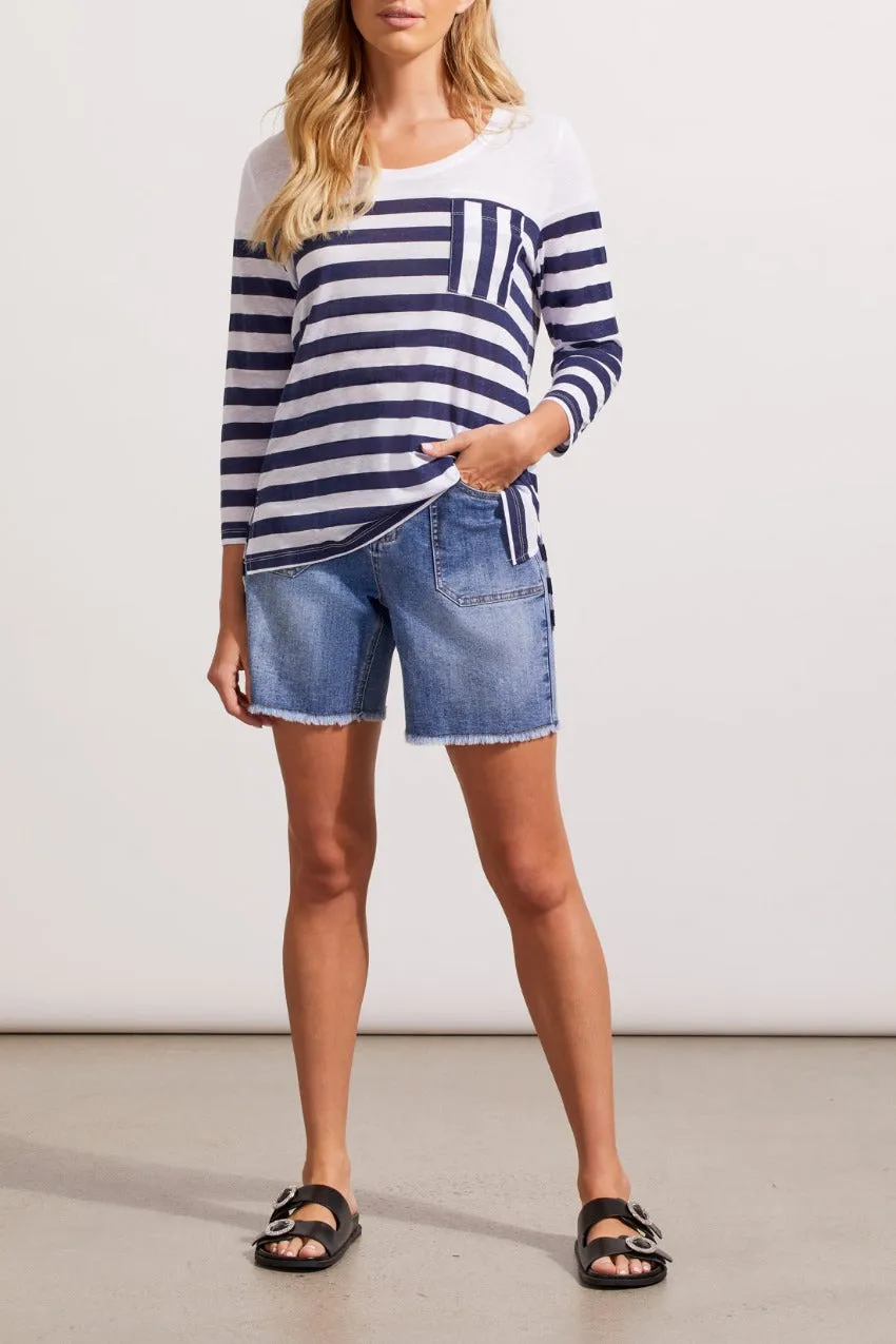 Tribal Audrey Fit Denim Shorts With Patch Pocket
