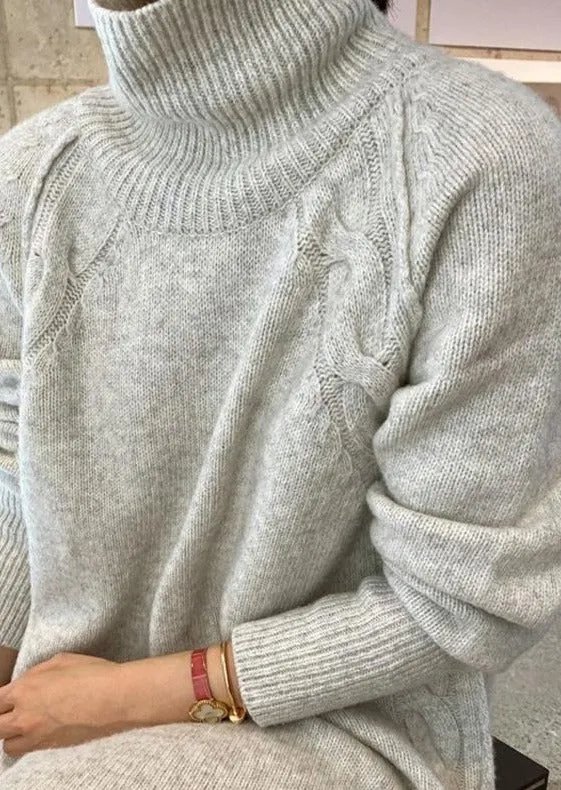 Turtleneck Full Sleeve Oversized Knit Dress
