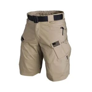 USA FLAG TACTICAL MULTI POCKETS 11'' INSEAM PERFORMANCE CARGO SHORTS WITH BUCKLE BELT