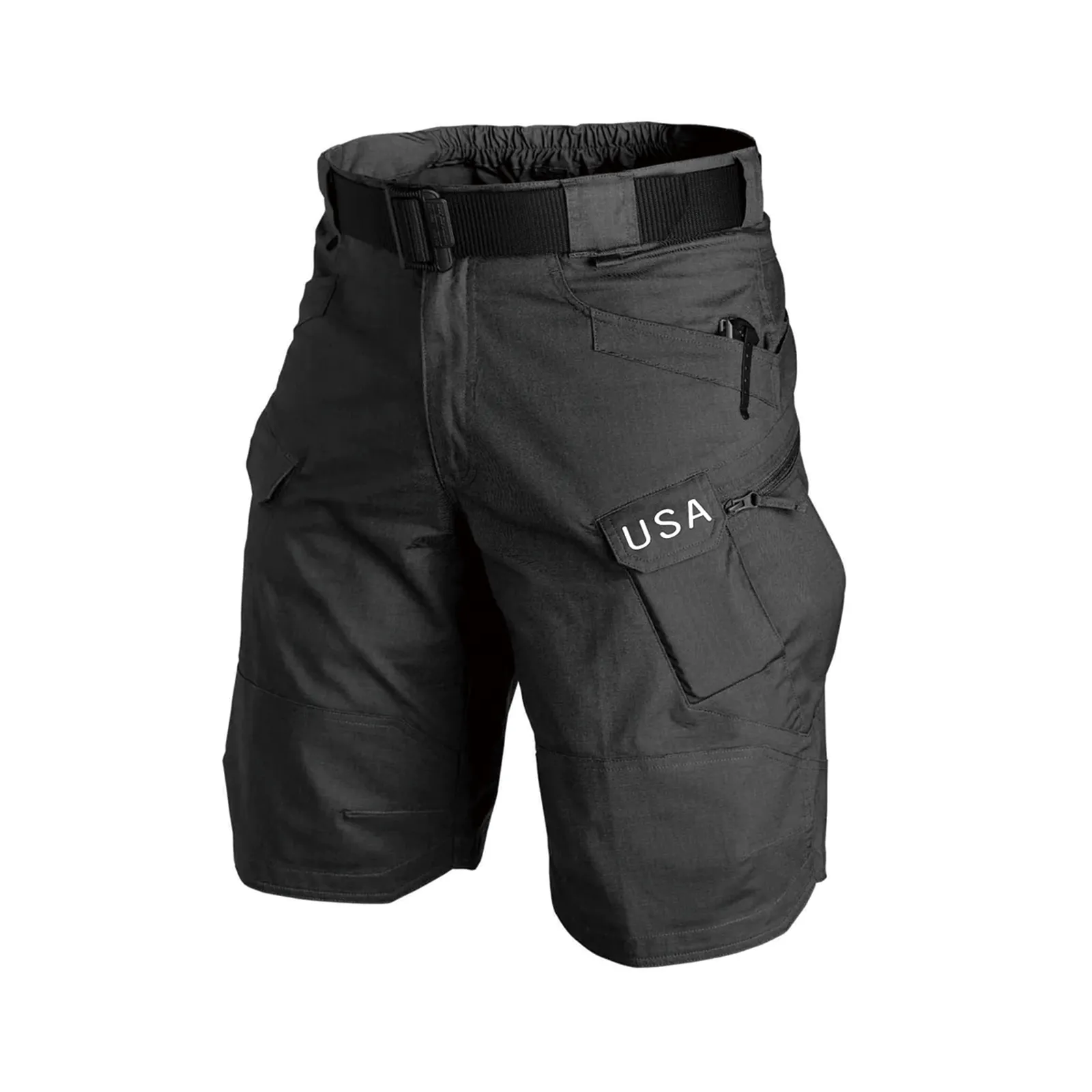 USA TACTICAL MULTI POCKETS 11'' INSEAM PERFORMANCE CARGO SHORTS WITH BUCKLE BELT
