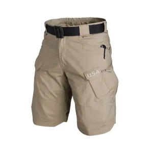 USA TACTICAL MULTI POCKETS 11'' INSEAM PERFORMANCE CARGO SHORTS WITH BUCKLE BELT
