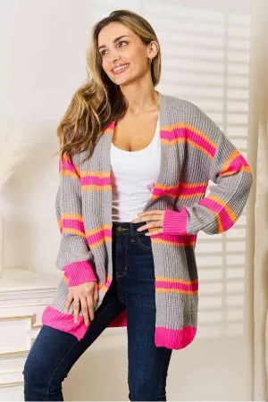 Valerie Woven Right Ribbed Long Sleeve Cardigan