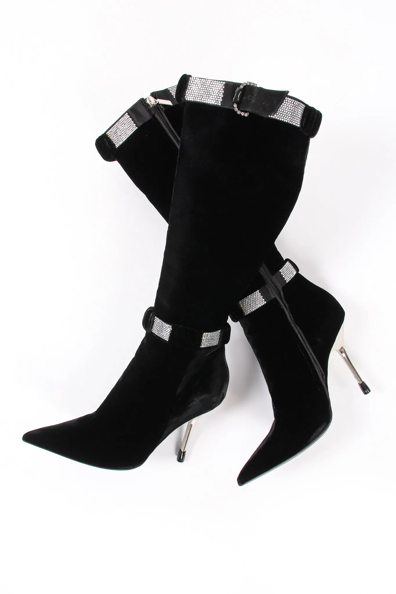 Velvet Rhinestone Boots