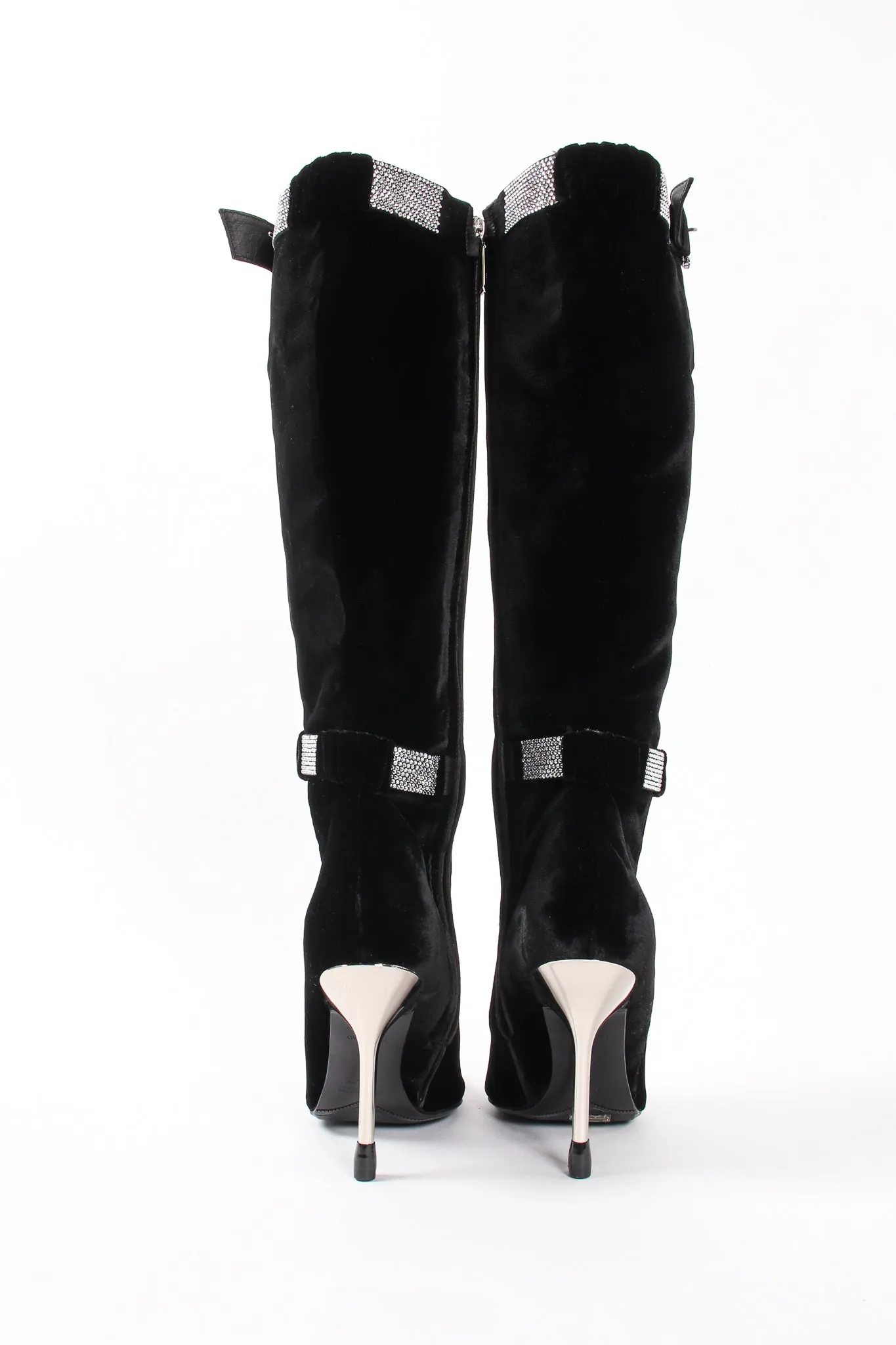 Velvet Rhinestone Boots