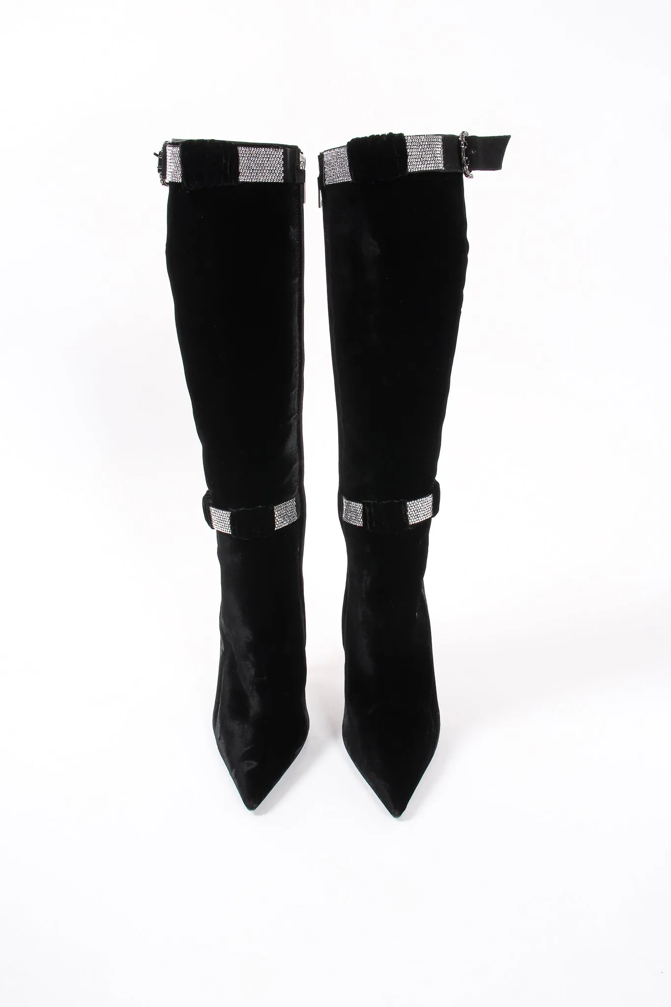 Velvet Rhinestone Boots