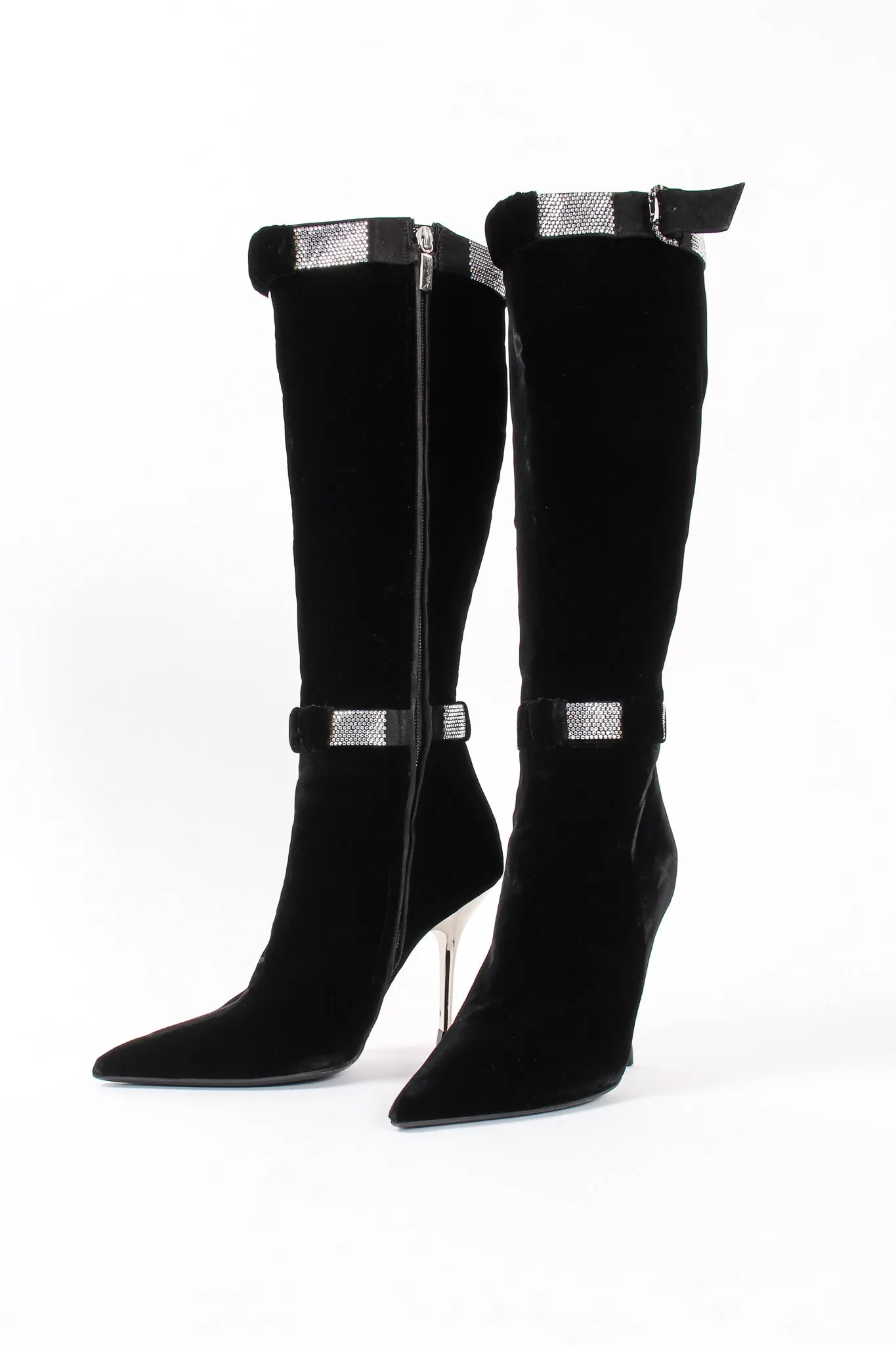 Velvet Rhinestone Boots