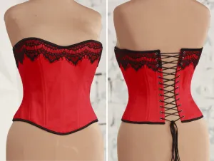 Victorian fashion red overbust corset