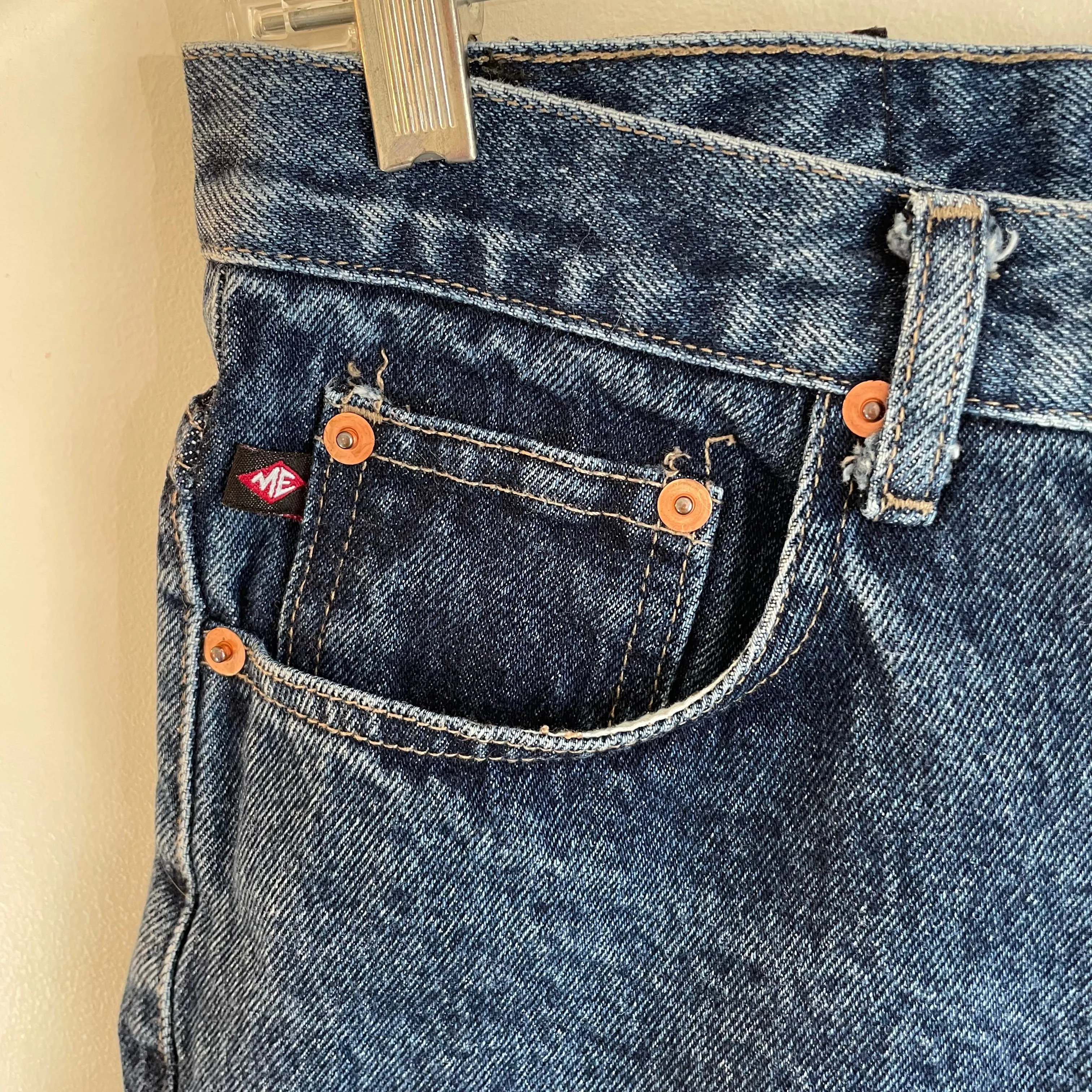 Vintage 90s Y2K Trust Me dark wash button fly denim shorts (HT2310)