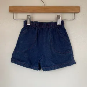 Vintage retro 70s 80s navy blue denim shorts by Stoneswear World of Fashion // Size 4T (HT2357)