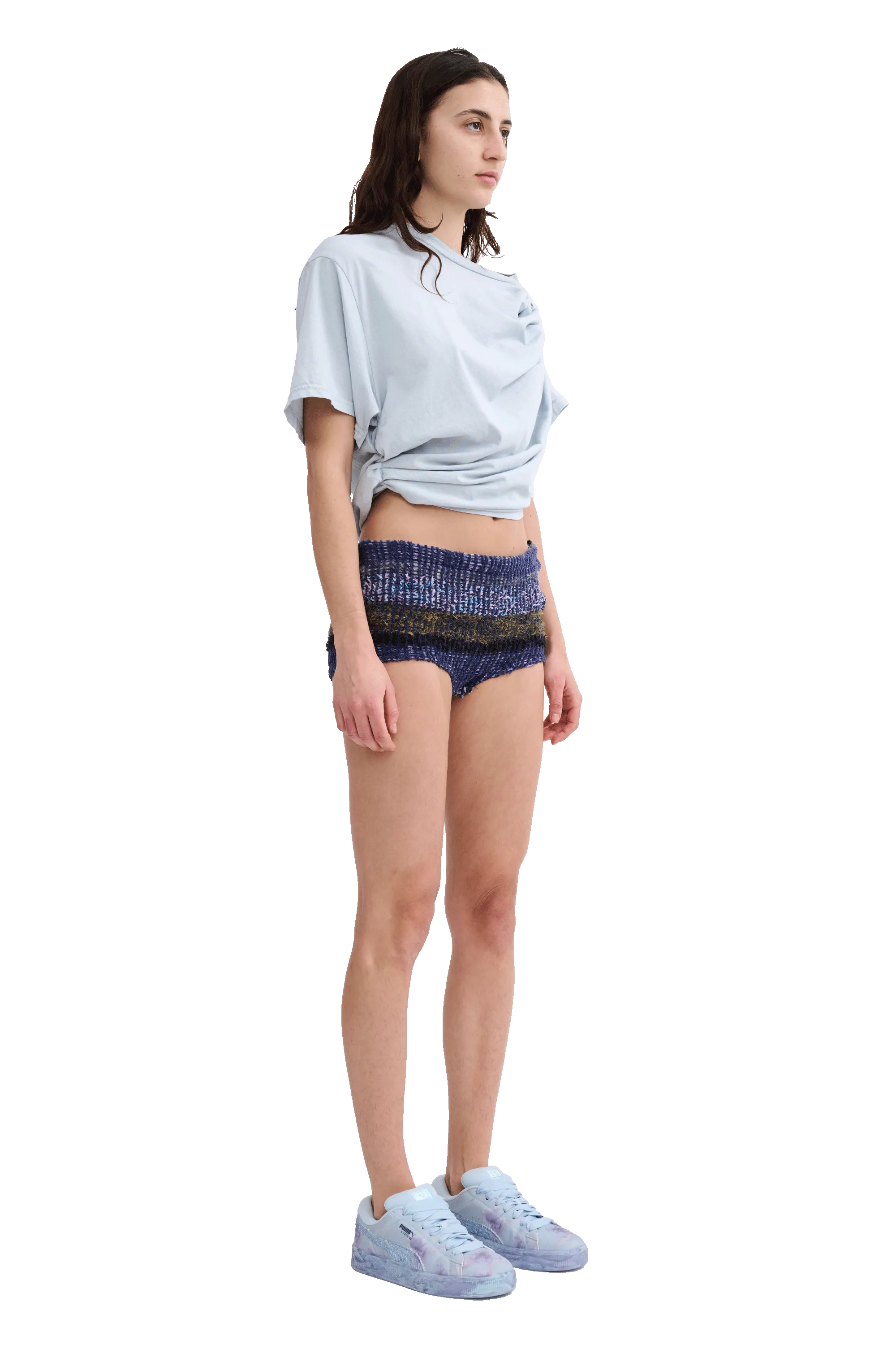 VITELLI PURPLE PLAID TAP SHORTS
