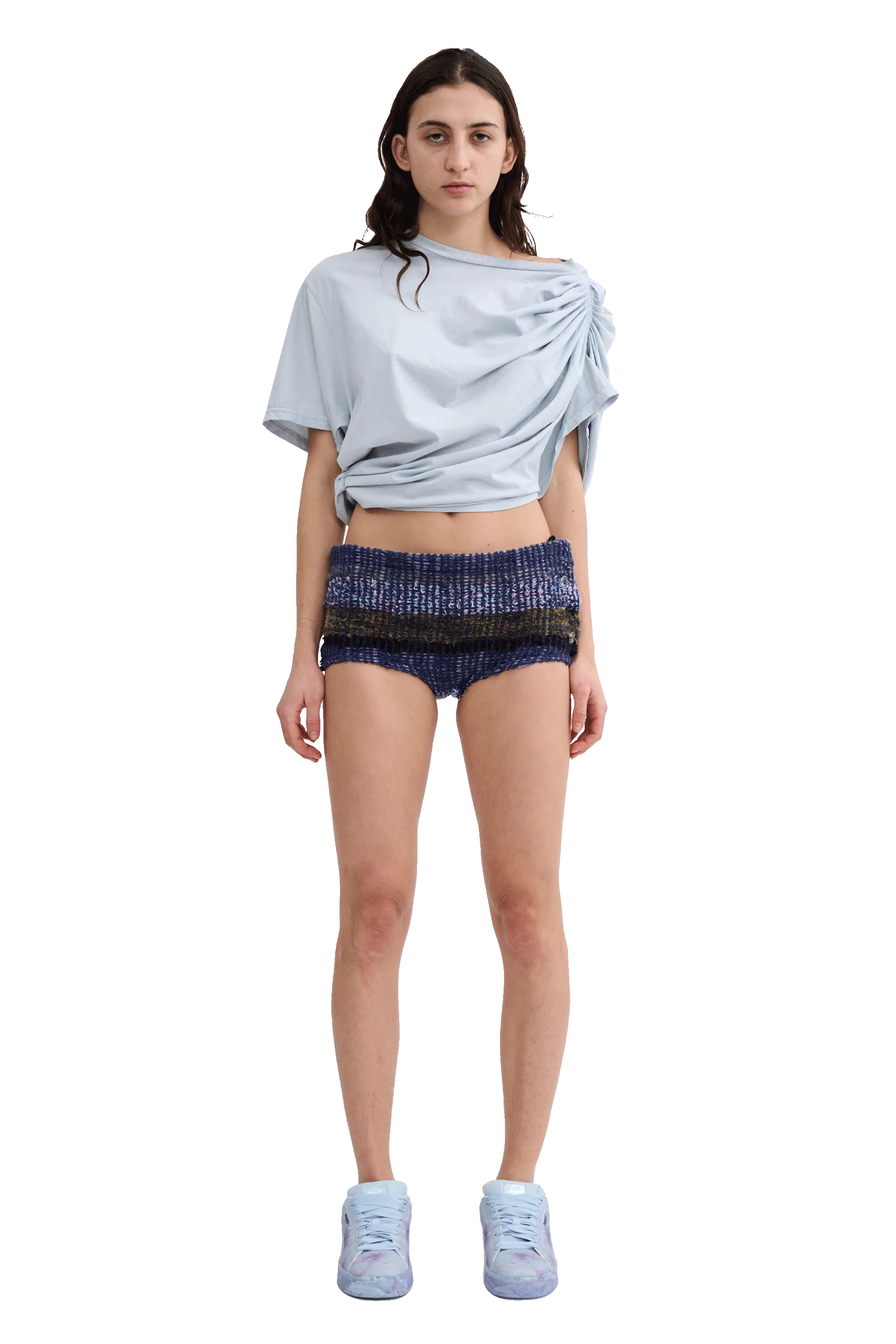 VITELLI PURPLE PLAID TAP SHORTS