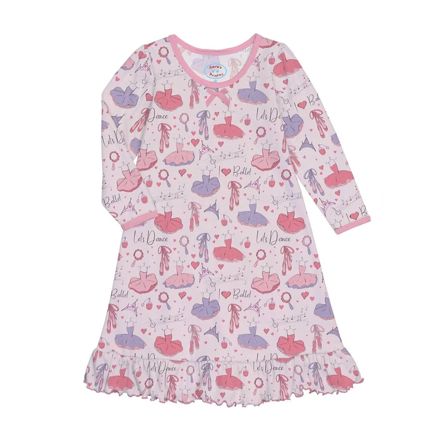 Whirl-and-Twirl Long-Sleeve Nightgown