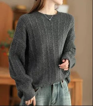 Women Minimalist Fashion Solid Casual Knitted Sweaters