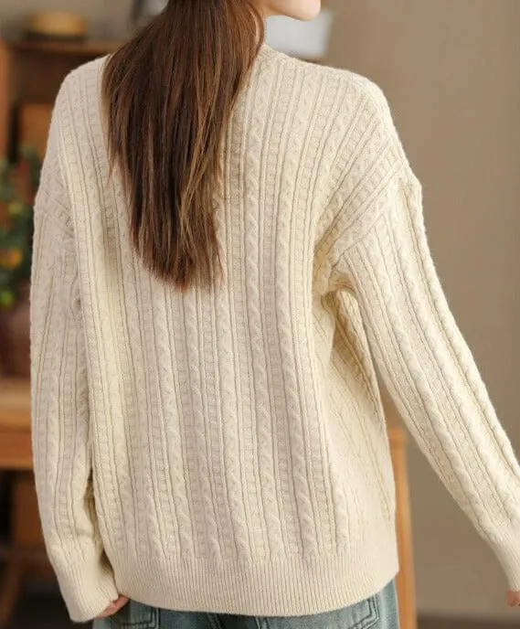 Women Minimalist Fashion Solid Casual Knitted Sweaters