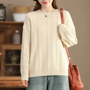 Women Minimalist Fashion Solid Casual Knitted Sweaters