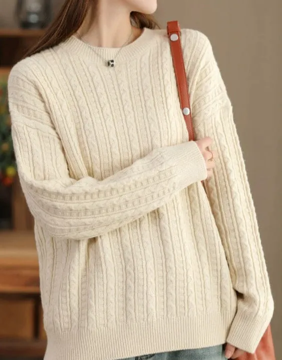 Women Minimalist Fashion Solid Casual Knitted Sweaters