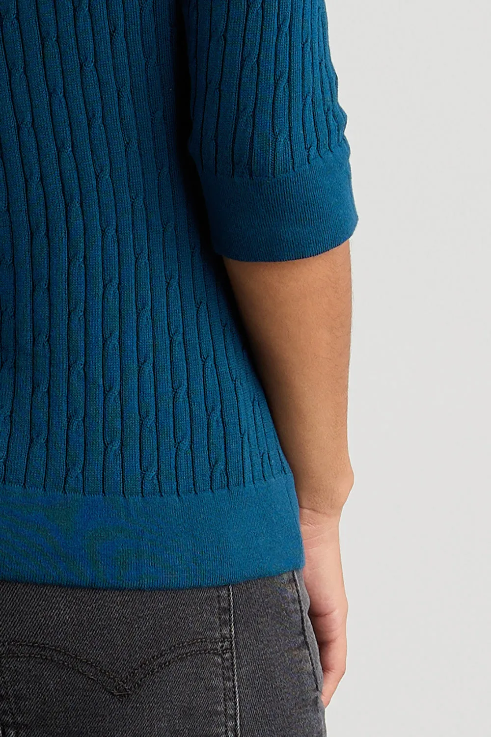 Women's Organic Cotton Cable Knit Boat Neck Sweater