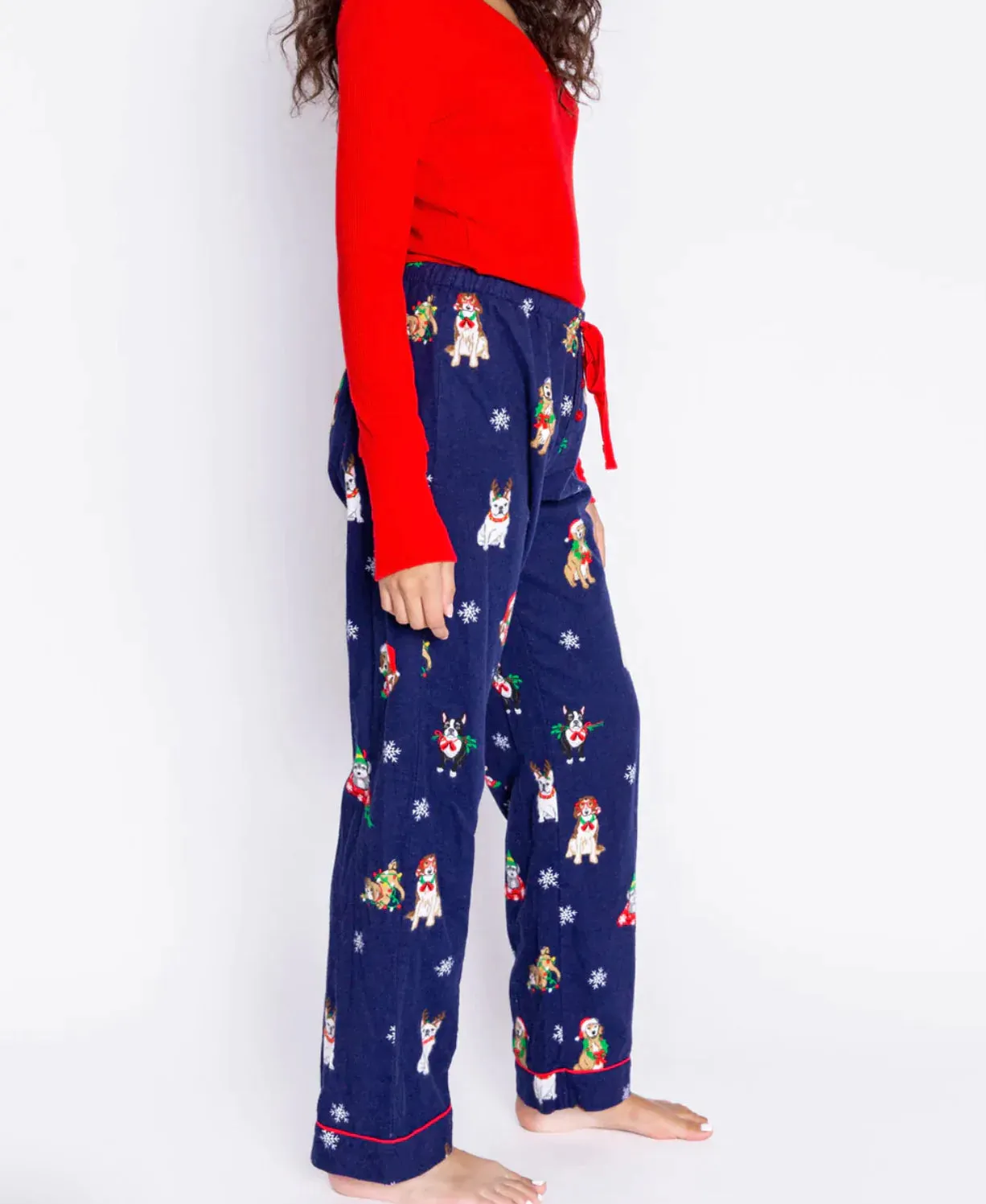 Women's P.J. Salvage | Dog Print Flannel Pajama Bottoms | Navy