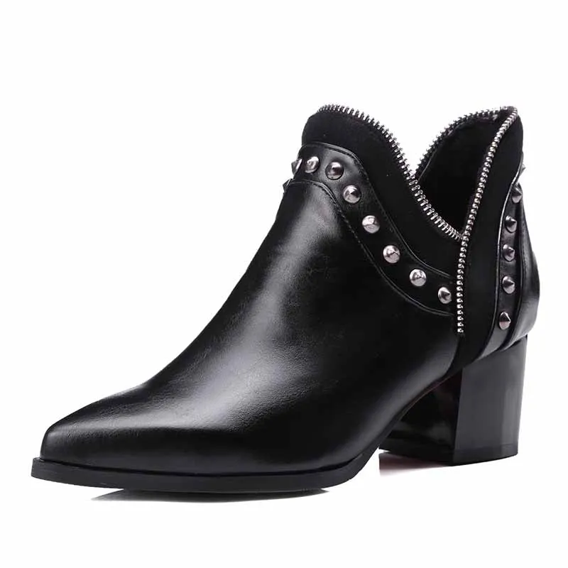 Womens's ankle chunky chelsea boots